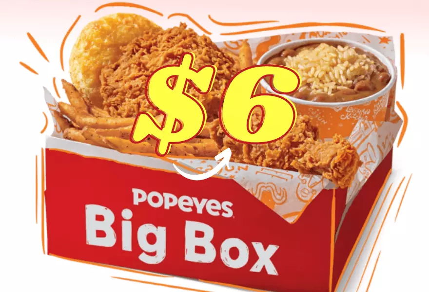 Popeyes Chicken 6 Big Box offer Popeyes delivery